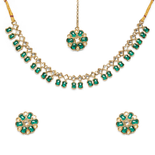 Madhubala Mala Set with Studs and Maang Tikka