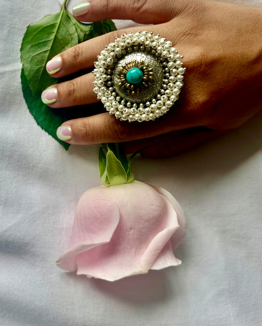 Empress Silver Moon Statement Ring