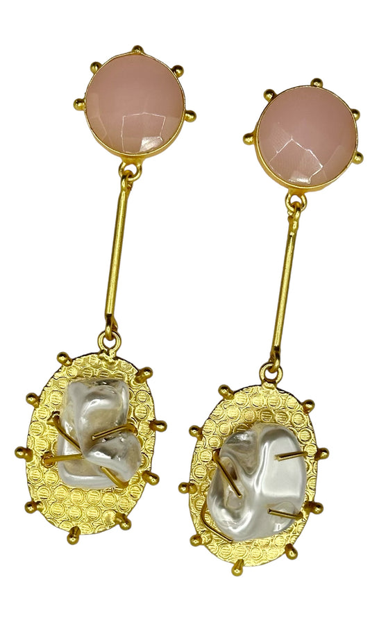 Pink and Shell Gold Drops